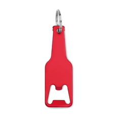 Obrázok ku produktu KISAR hliníkový otvárač na fľaše s krúžkom, červená