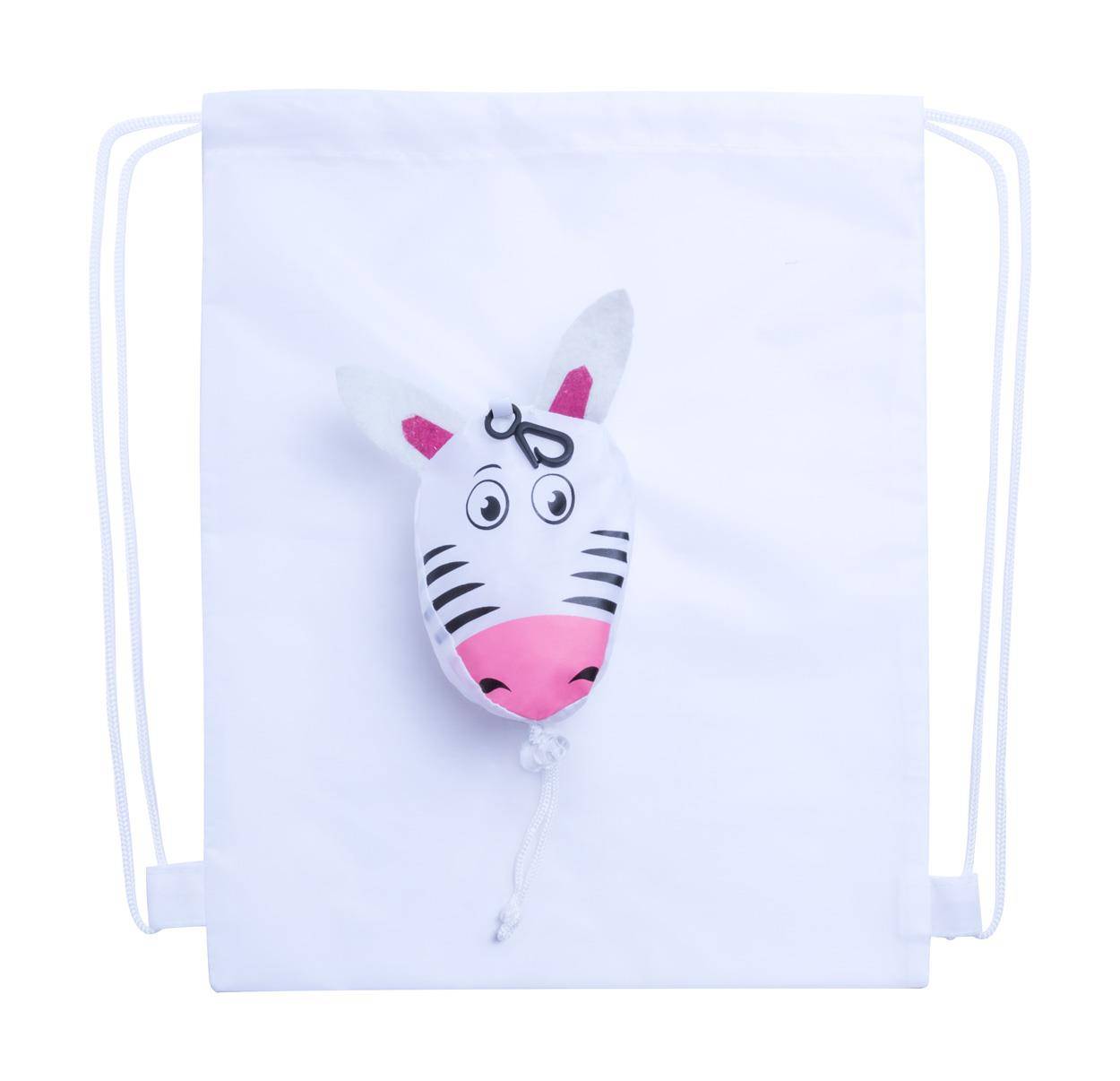 Kissa vak na šnúrku, zebra, biela