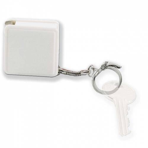 Klíčenka svinovací metr, bílá