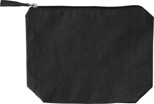 Kosmetická taštička z recyklované bavlny (180 gsm) Cressida, černá