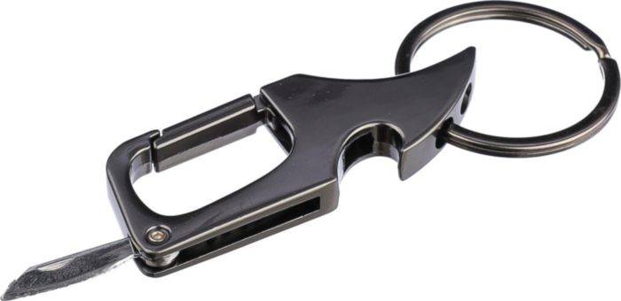 Kovová kľúčenka Bella s karabínou, sivá gun metal