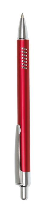 Kovové guľôčkové pero, čierna náplň, červená