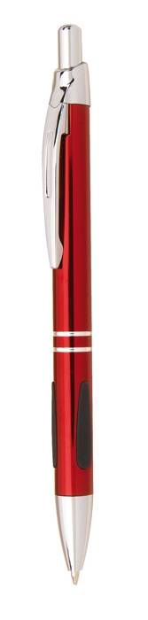 Kovové guľôčkové pero, čierna náplň, červená
