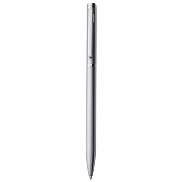 Kovové guľôčkové pero, modrá náplň, strieborná Kovové guľôčkové pero, modrá náplň, strieborná