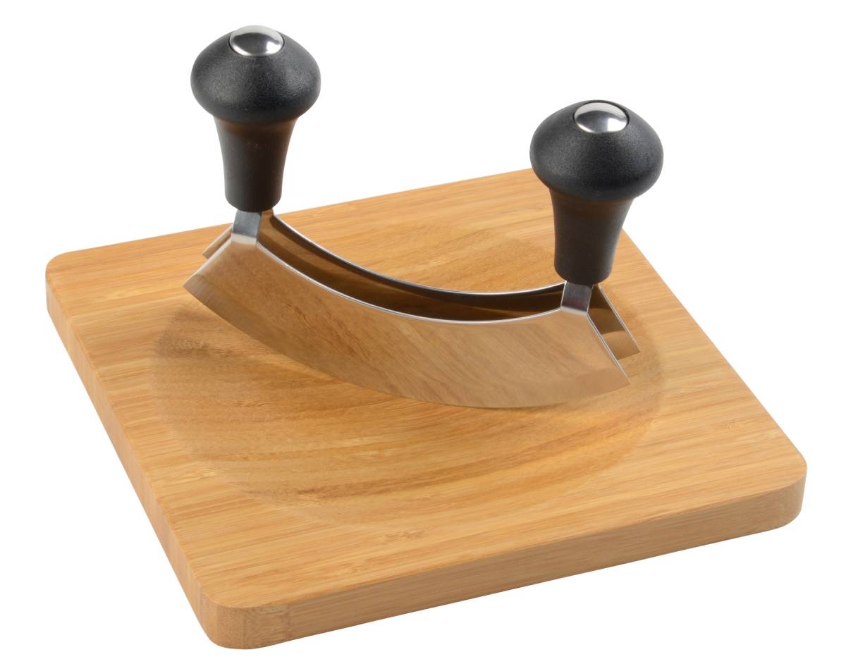 Krájacia sada na bylinky, stredne hnedá, strieborná