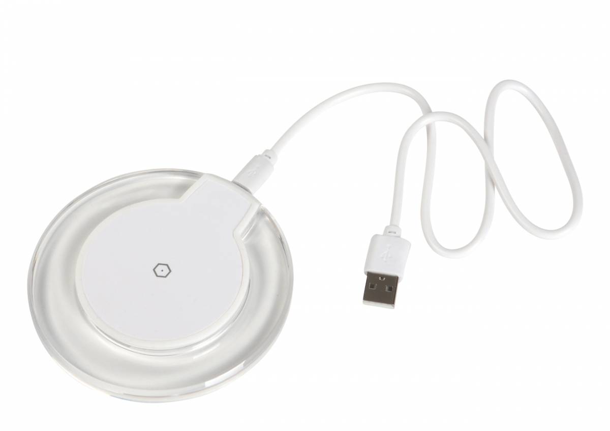 Kulatá bezdrátová nabíječka, bílá