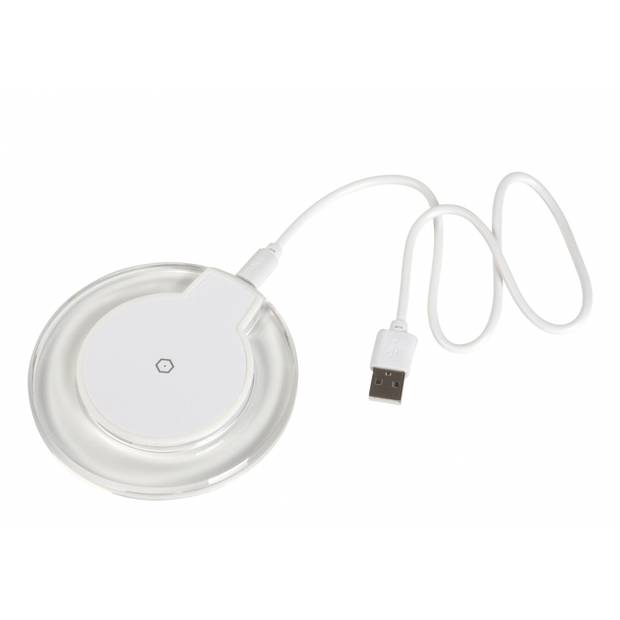 Kulatá bezdrátová nabíječka, bílá Kulatá bezdrátová nabíječka, bílá