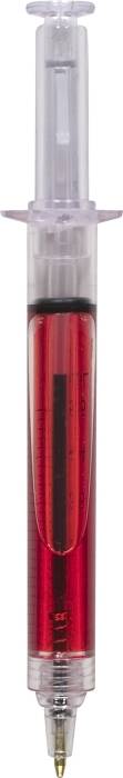 Kuličkové pero s barevnou tekutinou uvnitř, červená