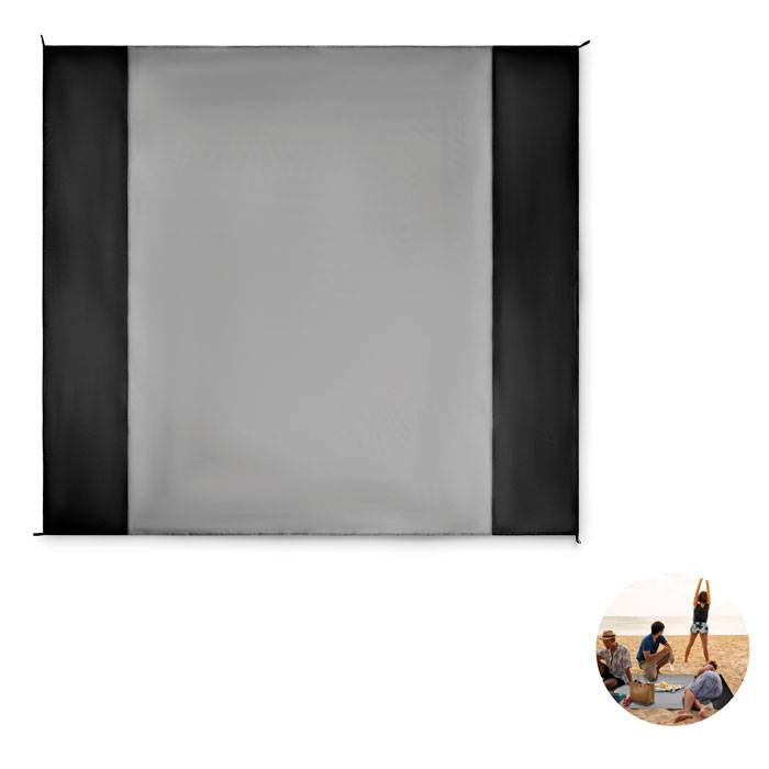 Ľahká veľká plážová deka, čierna