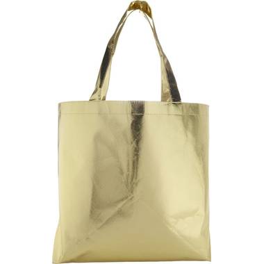 Laminovaná nákupná taška, zlatá