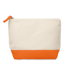 Obrázok ku produktu LAUPA Kozmetická bavlnená taška, spodná časť oranžová + zips