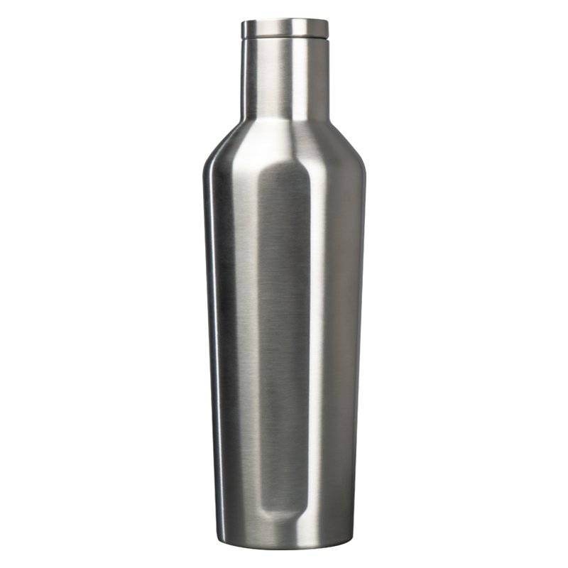 Lesklá nerezová láhev na vodu, objem 500 ml, šedá