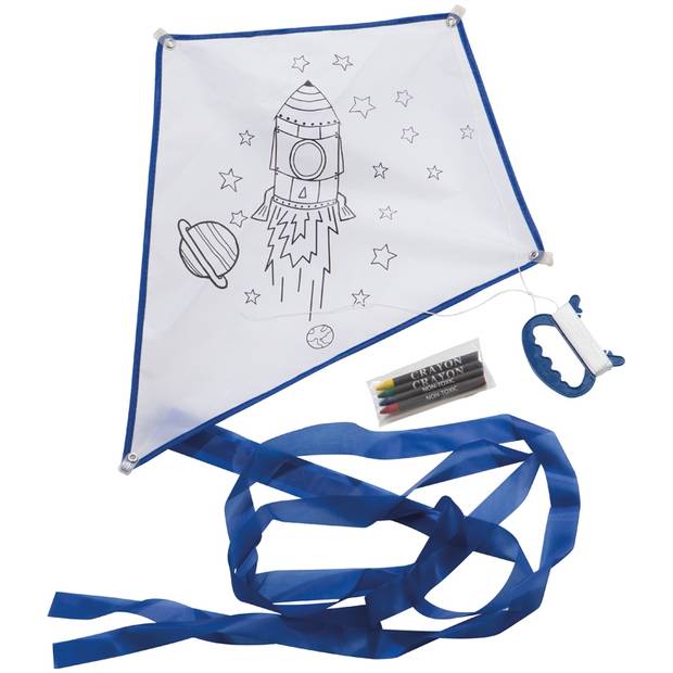 Létající drak s obrázkem na vymalování, bílá Létající drak s obrázkem na vymalování, bílá