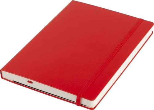 Linajkový zápisník A5 so záložkou a gumičkou, červený