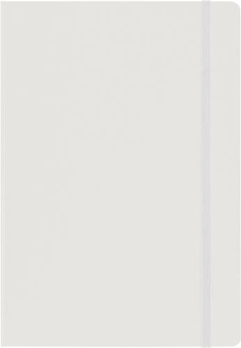 Linkovaný zápisník A5 se záložkou a gumičkou, bílý