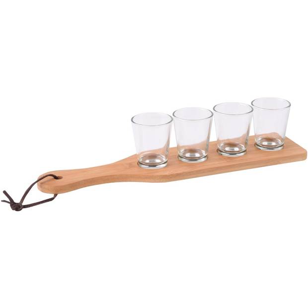 Lopárik so 4 pohármi "Bamboo Party", hnedá Lopárik so 4 pohármi "Bamboo Party", hnedá