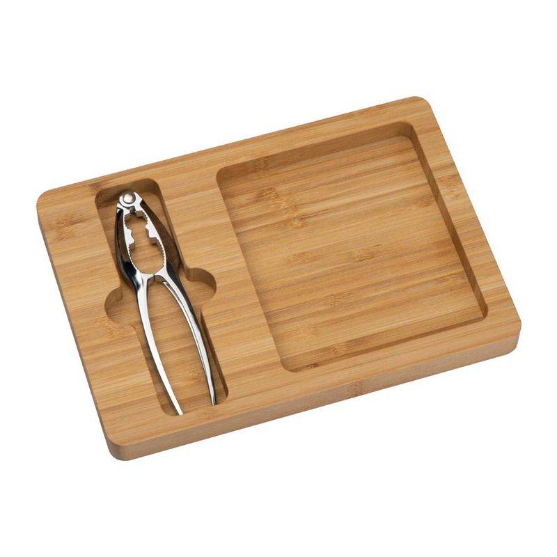 Louskáček s bambusovým talířem, hnědá béžová