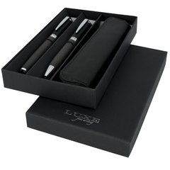 Obrázok ku produktu Luxe Písacia súprava, karbónové guľôčkové pero a roller, v darčekovom balení, čierna