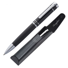 Obrázok ku produktu Luxusné guľôčkové pero značky Ferraghini v puzdre z umelej kože, čierna