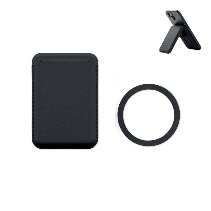 Magnetické puzdro na karty, čierna