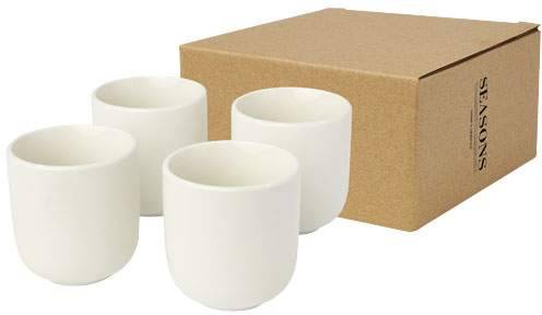 Malé keramické šálky 4ks na espresso, 90ml, biela