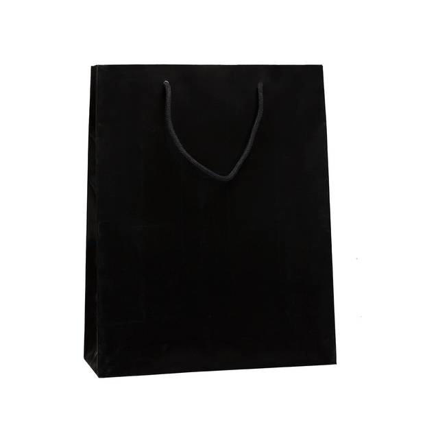 MANKA Dárková papírová taška laminovaná 16x8x25cm, bavlněná šňůrka, černá MANKA Dárková papírová taška laminovaná 16x8x25cm, bavlněná šňůrka, černá