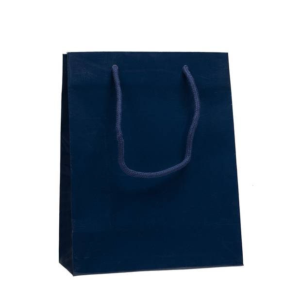 MANKA Dárková papírová taška laminovaná 16x8x25cm, bavlněná šňůrka, modrá MANKA Dárková papírová taška laminovaná 16x8x25cm, bavlněná šňůrka, modrá