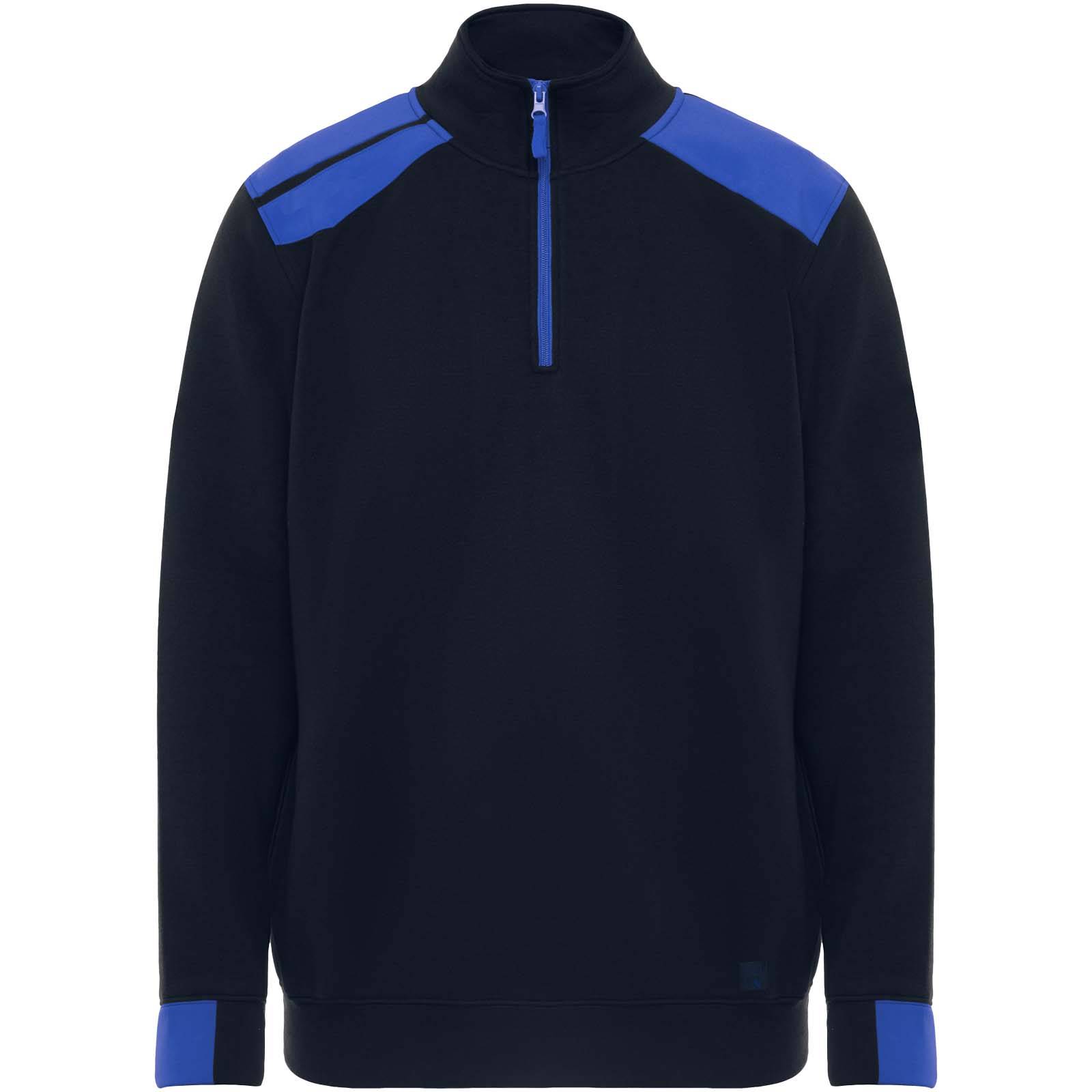 Maverick pánsky sveter s polovičným zipsom, 280 g/m2, modrá Navy - modrá Royal S