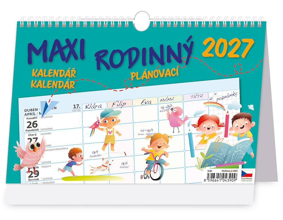 Maxi rodinný plánovací kalendár, 2027