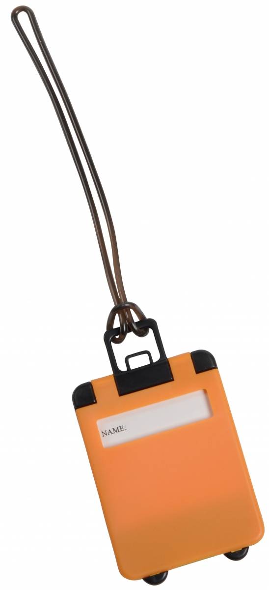 Menovka na batožinu v tvare kufra, oranžová