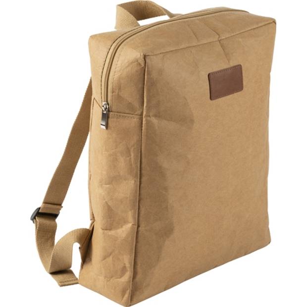 Menší jednoduchý batoh z laminovaného papíru, hnědá Menší jednoduchý batoh z laminovaného papíru, hnědá