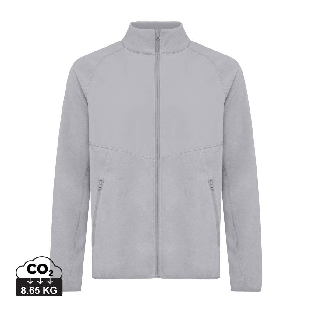 Micro fleece bunda na zips Iqoniq Talung, sivá storm, XL