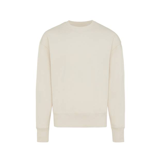 Mikina Iqoniq Kruger relaxed fit z recykl. bavlny, biela krémová, M Mikina Iqoniq Kruger relaxed fit z recykl. bavlny, biela krémová, M