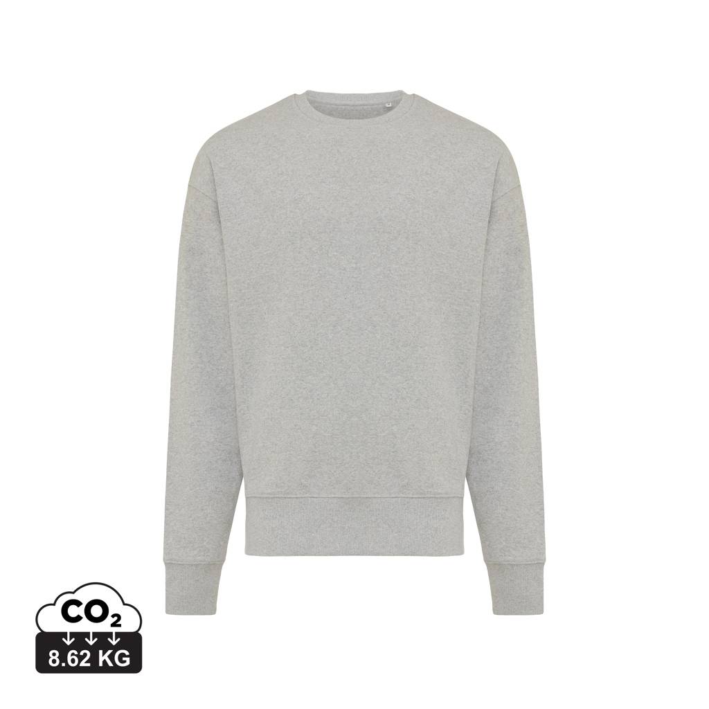 Mikina Iqoniq Kruger relaxed fit z recykl. bavlny, sivá heather L