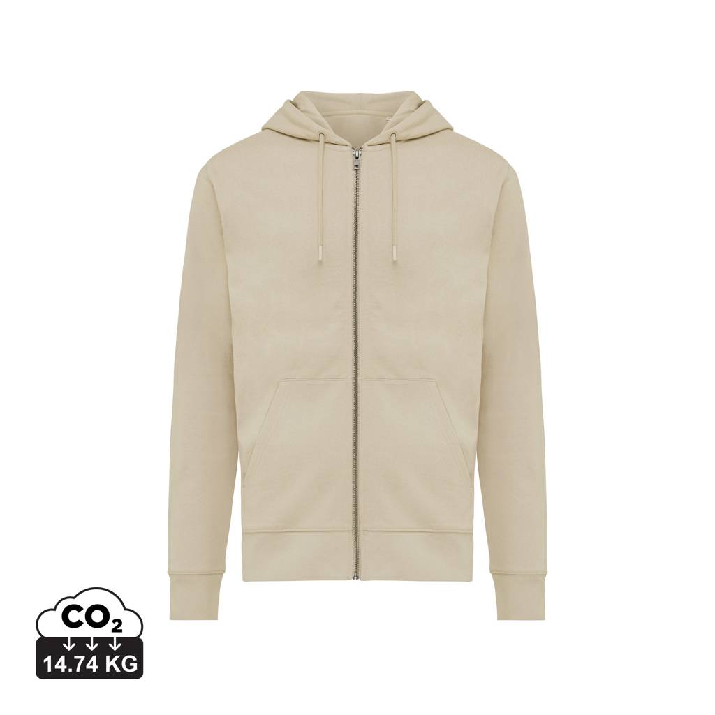 Mikina na zip s kapucí Iqoniq Abisko z recykl. bavlny, hnědá desert 3XL