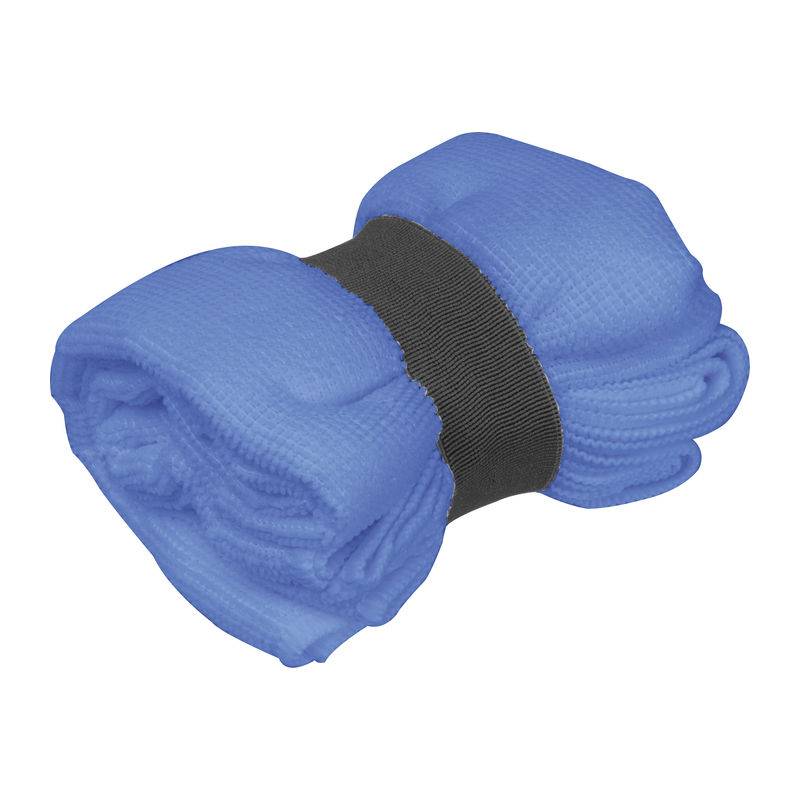 Mikrovláknový uterák s gumičkou, modrá