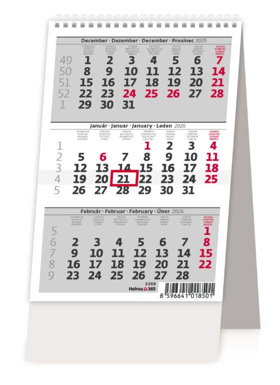 MINI trojmesačný kalendár, 2026