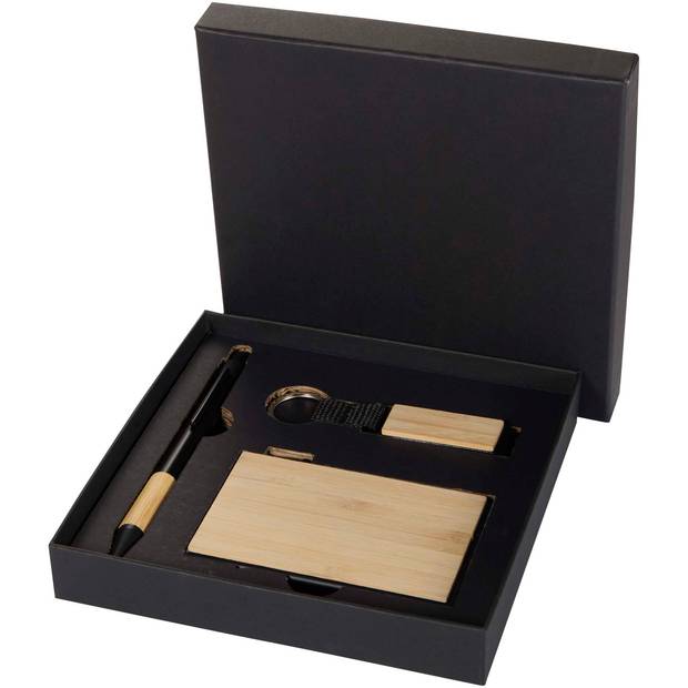 Minka darčeková sada guľôčkového pera, kľúčenky a RFID puzdra na karty, hnedá Natural - čierna Minka darčeková sada guľôčkového pera, kľúčenky a RFID puzdra na karty, hnedá Natural - čierna