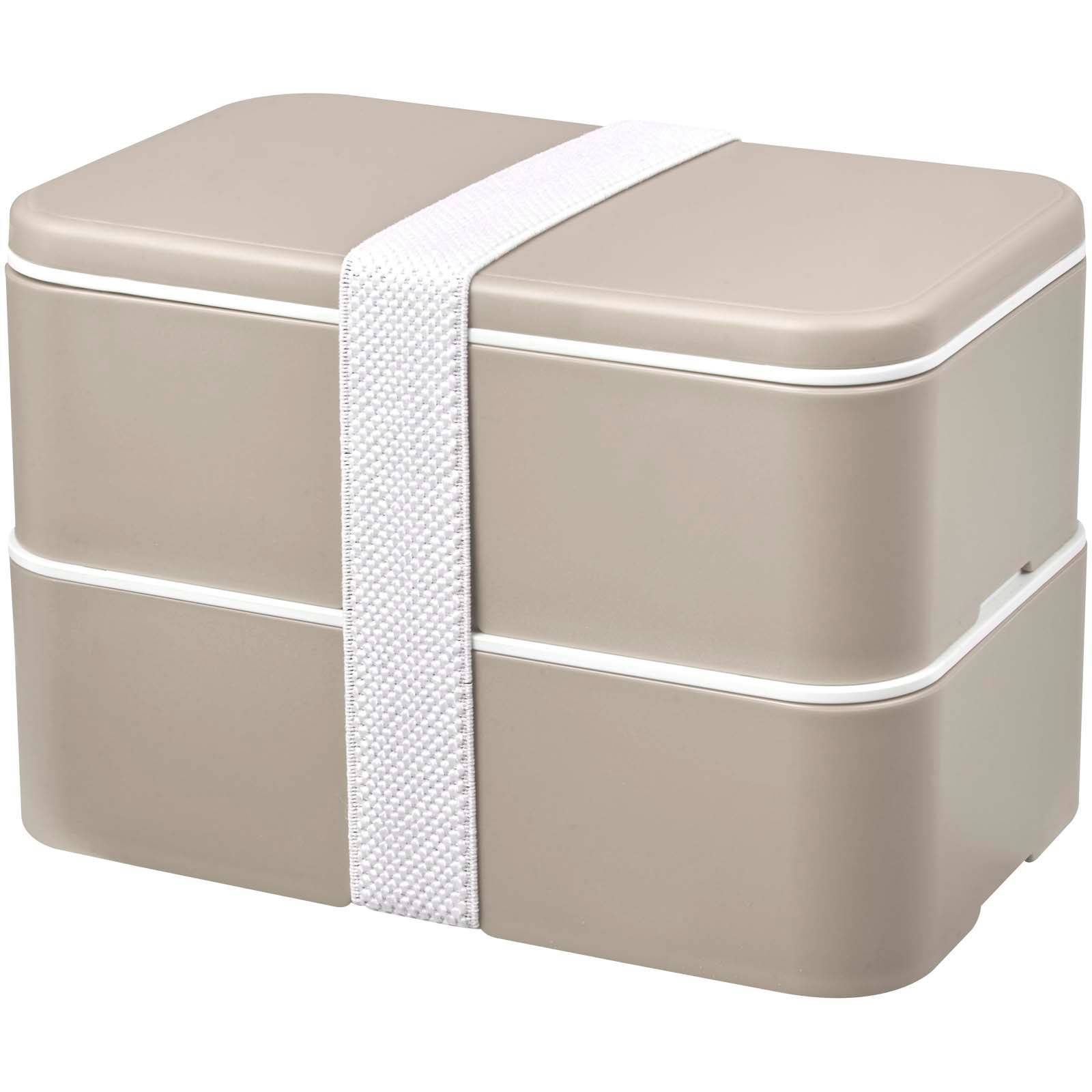 MIYO POP dvojposchodová desiatová krabička s objemom 700 + 700 ml, hnedá Sand 
