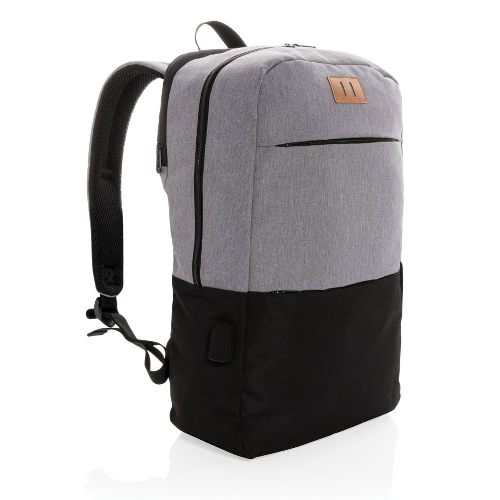 Moderný USB a RFID batoh na 15,6" notebook, sivá
