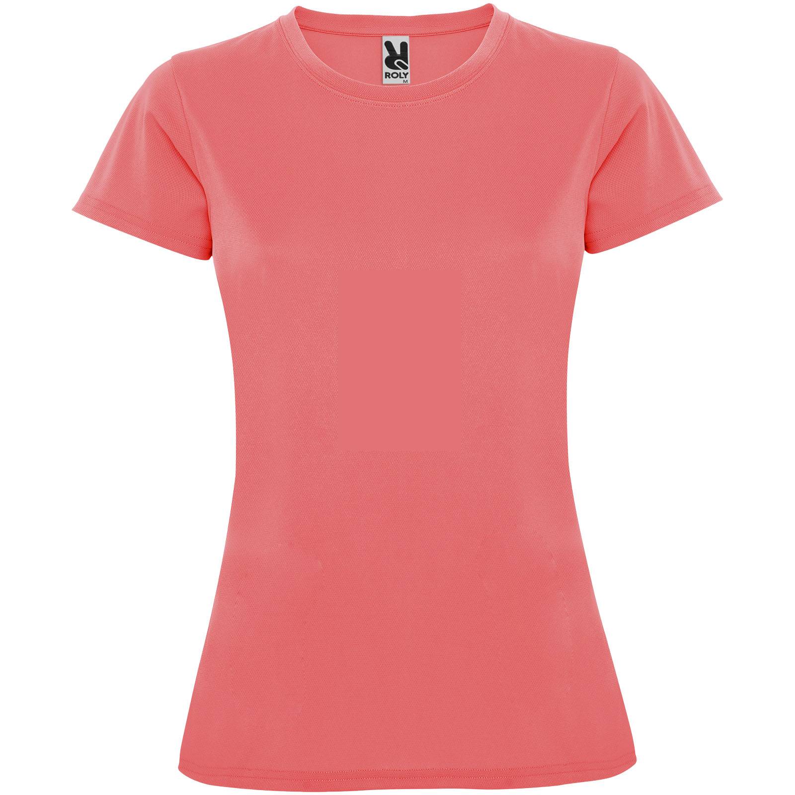 Montecarlo dámské sportovní tričko s krátkým rukávem, růžová Fluor Coral, 2XL