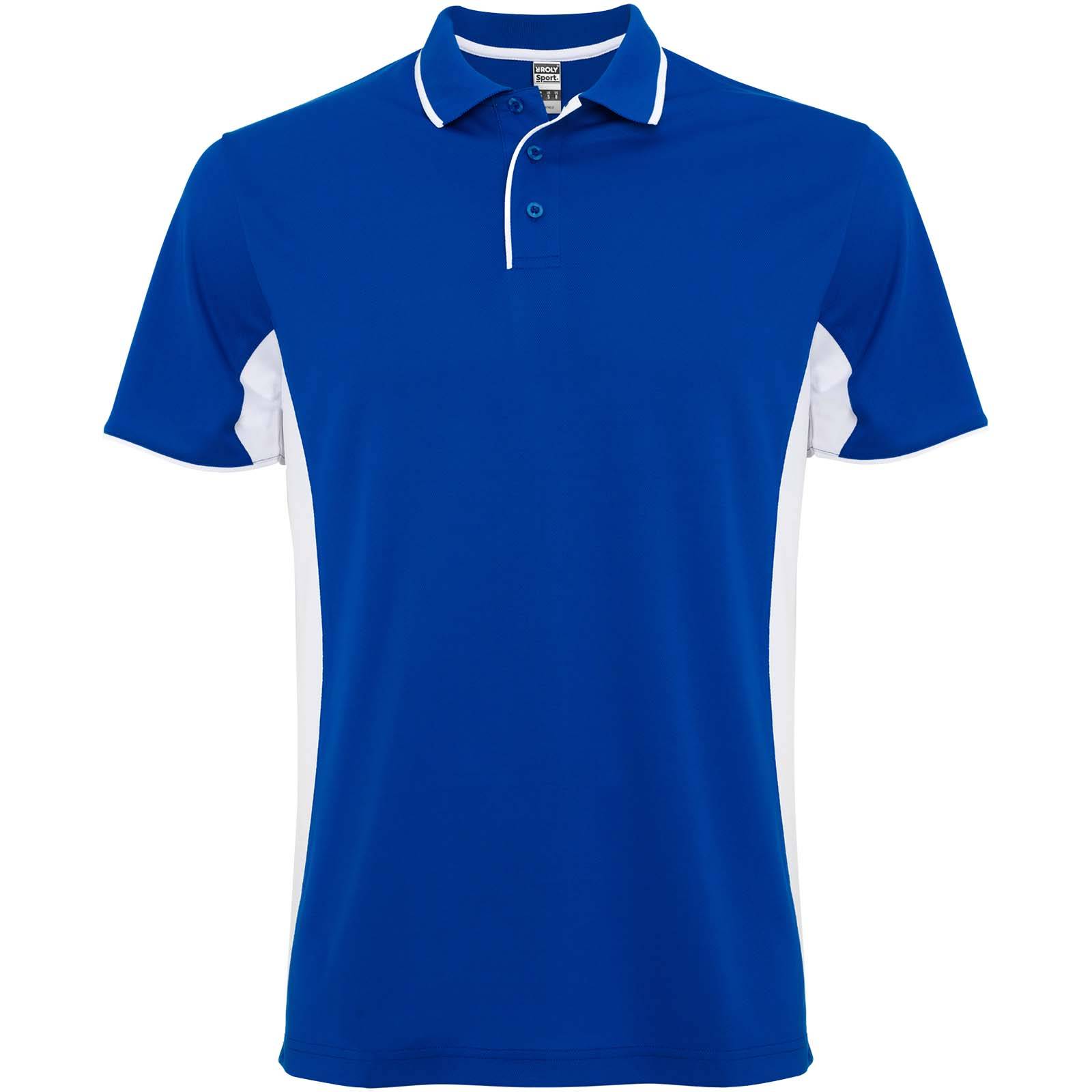 Montmelo unisex športová polokošeľa s krátkym rukávom, modrá Royal - biela, M