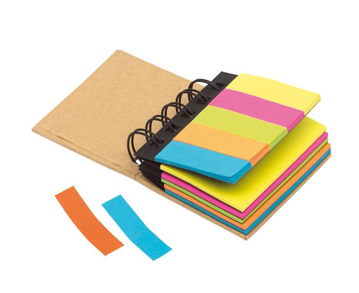 MULTIMEMO veľká sada samolepiacích far.lístkov, špirálový blok