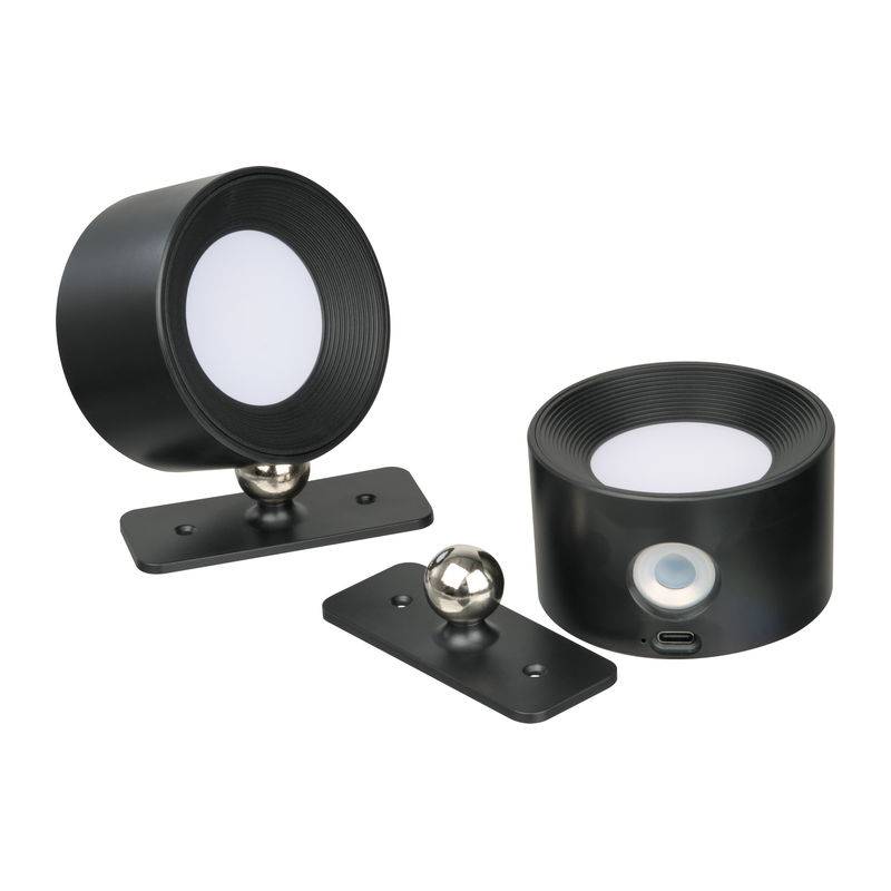 Nabíjateľné nástenné lampy 2 ks, čierna