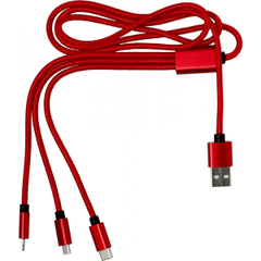 Obrázek k produktu Nabíjecí kabel s různými koncovkami, červená