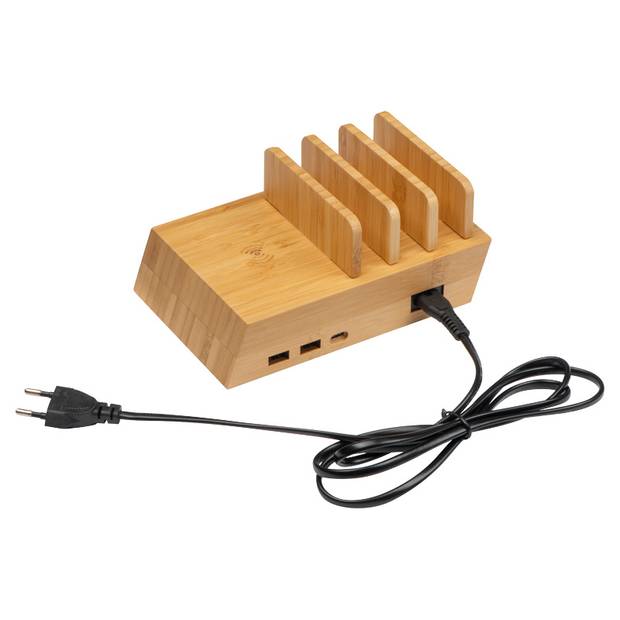 Nabíjecí stanice pro 4 zařízení, hnědá béžová Nabíjecí stanice pro 4 zařízení, hnědá béžová