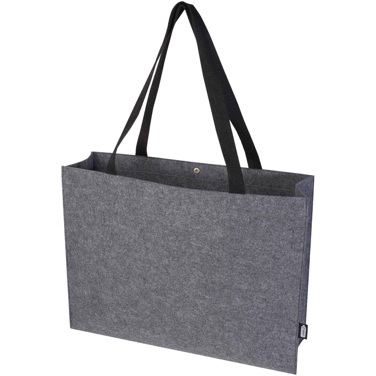 Nákupná taška s klinom z GRS recyklovanej plsti, 20 l Felta, sivá Mid