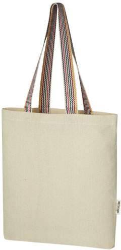 Nákupná taška z recyklované bavlny 180 g/m² Rainbow, hnedá prírodná