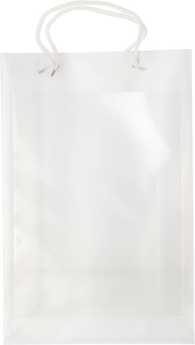 Nákupní taška A4, bílé kroucené ucho, transparentní