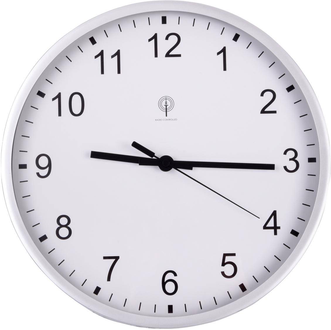"Nástěnné hodiny s rádiovou kontrolou ""Uranus"", šedá stříbrná"